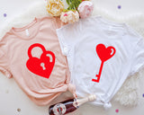 Heart Lock and Key Shirt, Matching Couple Shirts, Wedding Shirts, Love Shirt