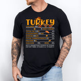 Turkey Nutritional Facts T-Shirt, Funny Thanksgiving Shirt