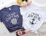 I'm Her Captain I'm His Anchor Shirt, Couples Matching Shirts, Couples Sailing Shirts