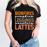 Bonfires Pumpkins Leggings Sweater Lattes Shirt