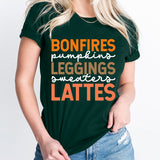 Bonfires Pumpkins Leggings Sweater Lattes Shirt