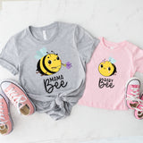 Mama Bee and Baby Bee Shirt, Mommy and Baby Matching Tee