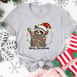 Merry Christmas Raccoon Shirt, Funny Animal Shirt, Xmas Raccoon Shirt