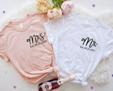 Mr and Mrs Shirt, Mr and Mrs, Just Married Shirt, Honeymoon Shirt, Wedding Shirt