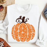 Floral Pumpkin Shirt, Halloween Shirt, Halloween Pumpkin Shirt