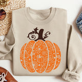 Floral Pumpkin Shirt, Halloween Shirt, Halloween Pumpkin Shirt