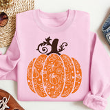 Floral Pumpkin Shirt, Halloween Shirt, Halloween Pumpkin Shirt