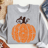 Floral Pumpkin Shirt, Halloween Shirt, Halloween Pumpkin Shirt