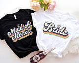 Retro Bride Shirt, Bachelorette Party T-Shirt, Beach Wedding Party Tee, Bridal Shower Shirt