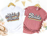 Retro Bride Shirt, Bachelorette Party T-Shirt, Beach Wedding Party Tee, Bridal Shower Shirt