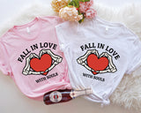 Fall In Love With Souls Shirt, Fall Heart Shirt , Halloween Couple Shirt