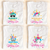 Custom Unicorn Birthday Party Shirts