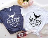 Getting Hitched Rowdy Shirt, Western Bachelorette Party Favors Tees, Team Bride Shirt