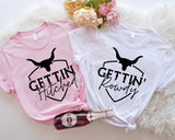 Getting Hitched Rowdy Shirt, Western Bachelorette Party Favors Tees, Team Bride Shirt