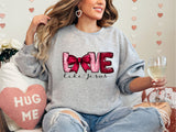Retro Love Like Jesus Coquette Shirt, Coquette Heart Bow Sweatshirt, Jesus Valentine Tee