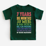 7 Years of Being Awesome T-Shirt, 7 Year Shirt