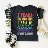 7 Years of Being Awesome T-Shirt, 7 Year Shirt