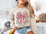 Valentine's Day Heart Coquette Bow Shirt, Retro Valentine Love Bow Tee