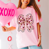 Valentine's Day Heart Coquette Bow Shirt, Retro Valentine Love Bow Tee