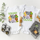 Custom Wild Two Birthday Shirt, Wild Animal Birthday Family Shirt