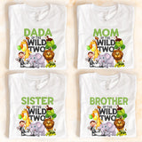 Custom Wild Two Birthday Shirt, Wild Animal Birthday Family Shirt