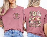 100 Days Of School Coffee Shirt, 100 Days of Coffee and Chaos Tee, School Break Shirt