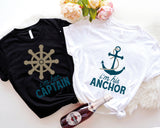 I'm Her Captain I'm His Anchor Shirt, Couples Sailing Shirts, Couples Matching Shirts