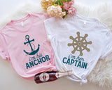 I'm Her Captain I'm His Anchor Shirt, Couples Sailing Shirts, Couples Matching Shirts