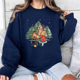 Vintage Christmas Girl and Reindeer Shirt, Retro Christmas Shirt