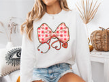 Valentine's Day Heart Coquette Nurse Shirt, Love Nurse Sweatshirt, Love Valentines Sweatshirt