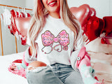 Coquette Nurse Stethoscope Bow Sweatshirt, Shirt for Nurse, Bow Shirt, Nurse Appreciation