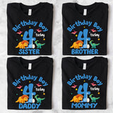 Dino Birthday Party Family Shirts, Kids Birthday Tees