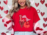 Dinosaur Love Shirt, Dino T-Shirt, Dinosaur Lover Shirt Valentine's Day, Love Heart Tee