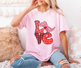 Dinosaur Love Shirt, Dino T-Shirt, Dinosaur Lover Shirt Valentine's Day, Love Heart Tee