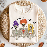 Skeleton Witches Coffee Cups Sweatshirt, Coffee Cups Sweatshirt