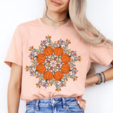 Floral Pumpkin Shirt, Thanksgiving Pumpkin Shirt