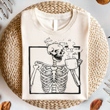 Skeleton Coffee Shirt, Skeleton Halloween Shirt