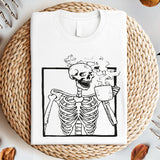 Skeleton Coffee Shirt, Skeleton Halloween Shirt