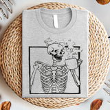 Skeleton Coffee Shirt, Skeleton Halloween Shirt