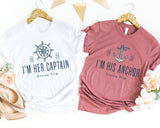 I'm Her Captain I'm His Anchor Shirt, Sailing Couple Tees, Cruise Shirts