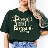 Grateful Thankful Blessed Shirt, Thanksgiving Shirt