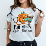 Fall Vibes And Vet Tech Life Shirt, Veterinarian Shirt