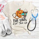 Fall Vibes And Vet Tech Life Shirt, Veterinarian Shirt