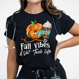 Fall Vibes And Vet Tech Life Shirt, Veterinarian Shirt