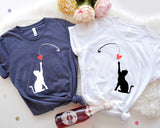 Valentine's Day Tee, Cat Lover Sweatshirt, Animal Lover Shirt, Couple Love Tee