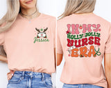 Custom Nurse Christmas Shirt, In My Holly Jolly Nurse Era T-Shirt
