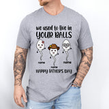 We Used To Live In Your Balls Shirts, Happy Fathers Day Shirt