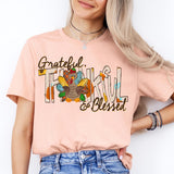 Grateful Thankful & Blessed Shirt, Thanksgiving Matching Shirt