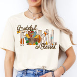 Grateful Thankful & Blessed Shirt, Thanksgiving Matching Shirt