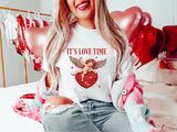 It's Love Time Sweatshirt, Cupid Valentine T-Shirt, Valentine's Day Shirt